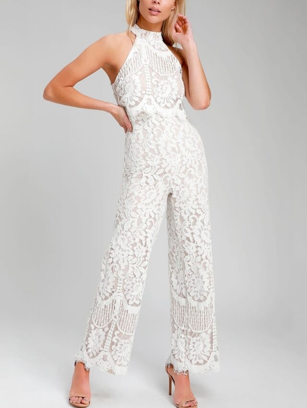 Beautiful lace palazzo pants, size L